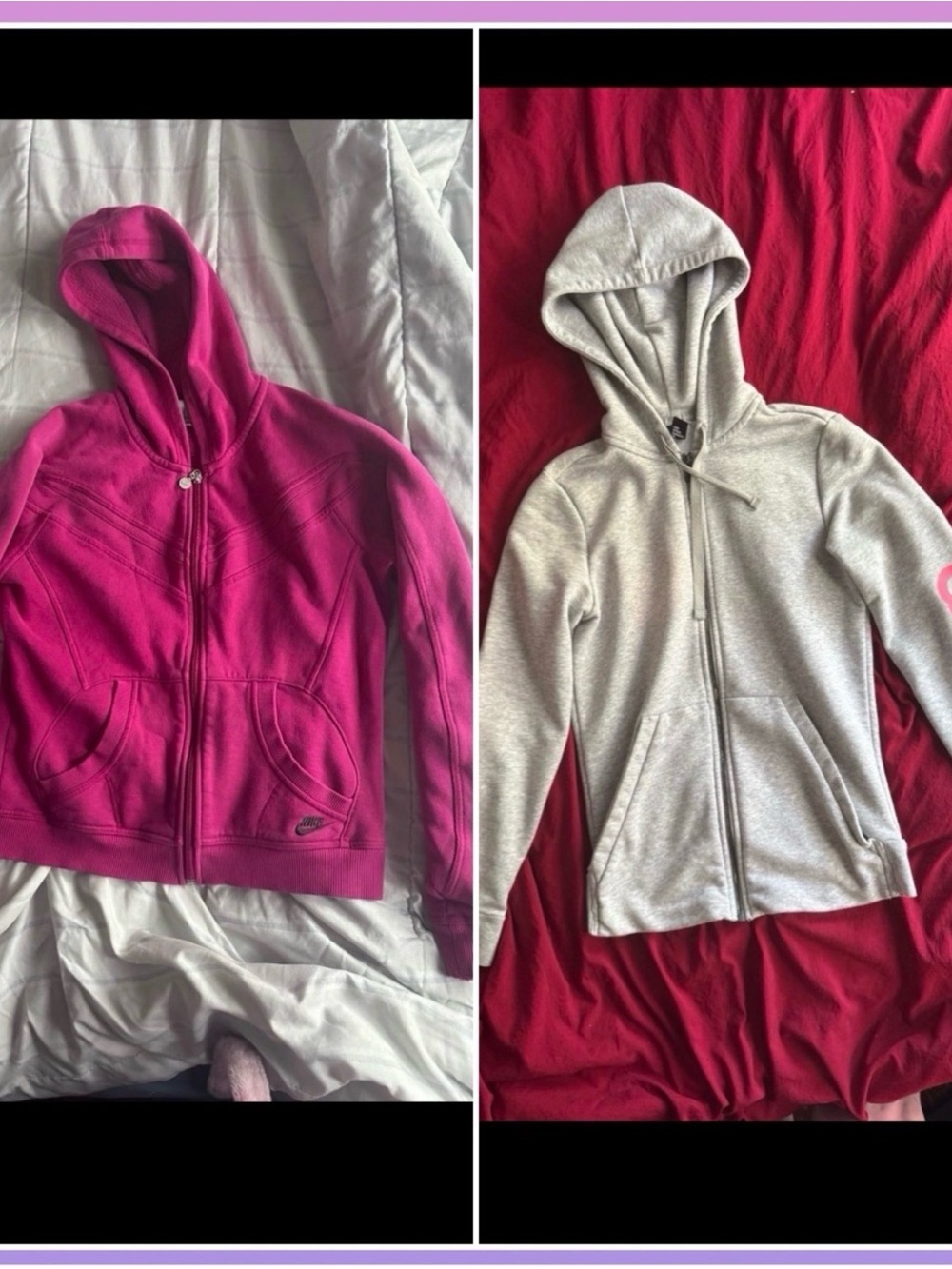 Vintage pink Nike hoodie old grey/pink adidas hoodie